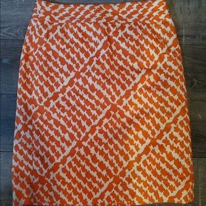 J.Crew Orange Pattern Skirt Size 4